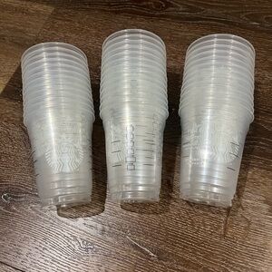NWOT Starbucks disposable Clear Plastic Cups 36 pcs
